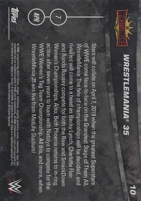 Wrestlemania 35 – the Showcase of the Immortals trading card PW Catalog