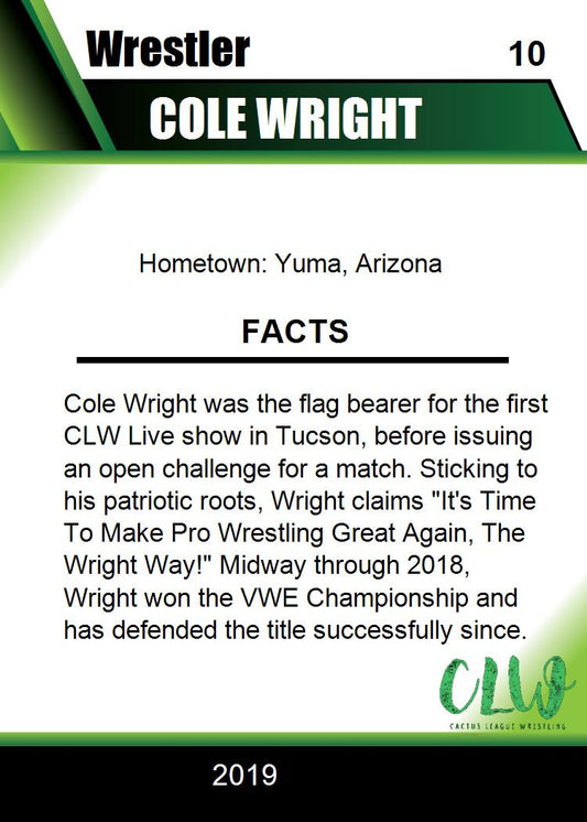 Cole Wright Trading Card PWcatalog