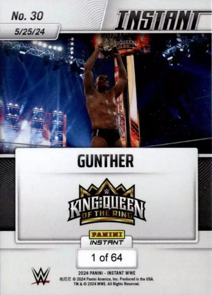 Gunther – Gunther Wins King of the Ring Tournament trading card PW Catalog