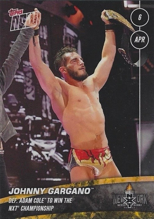 Johnny Gargano DEF. Adam Cole to Win the NXT Championship trading card PW Catalog
