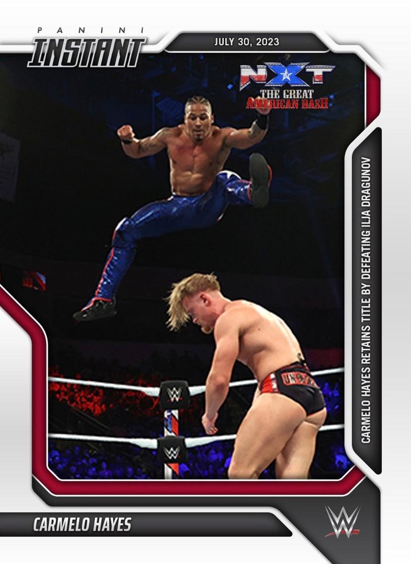 Carmelo Hayes – Carmelo Hayes Retains Title by Defeating Ilja Dragunov trading card PW Catalog
