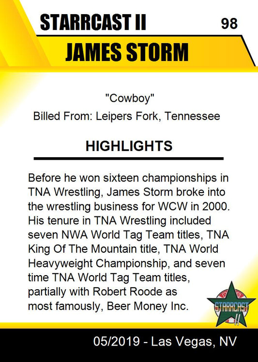 James Storm trading card PW Catalog