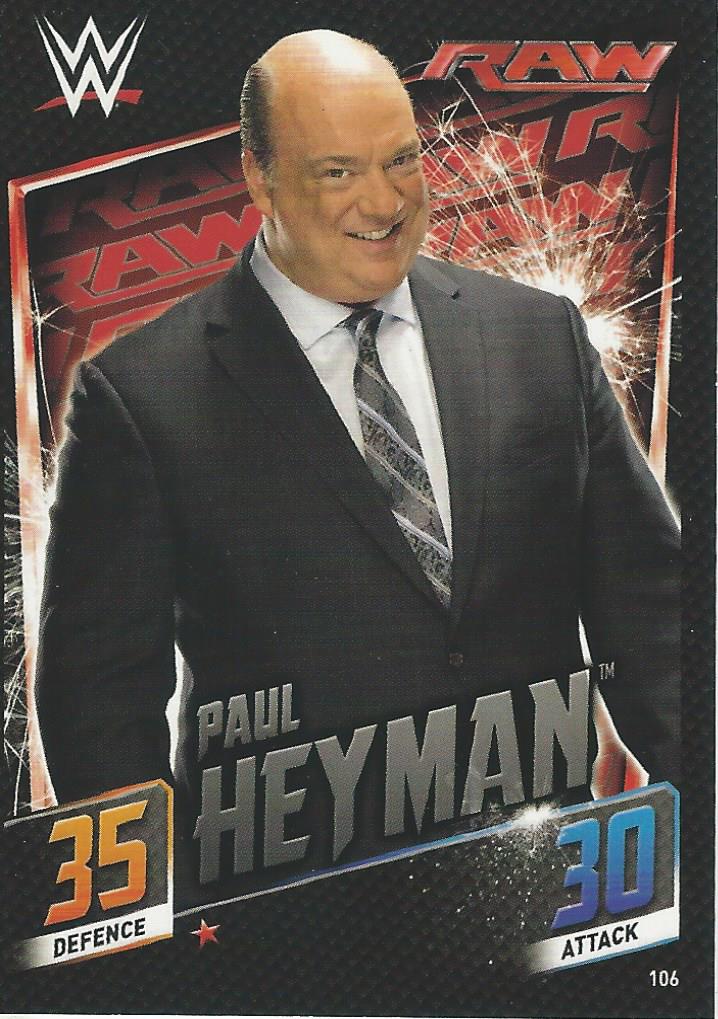 WWE Topps Slam Attax 2015 Then Now Forever Paul Heyman #106