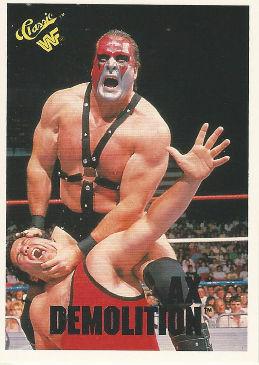 WWF Classic Trading Cards 1990 AX Demolition No.107 trading card PW Catalog
