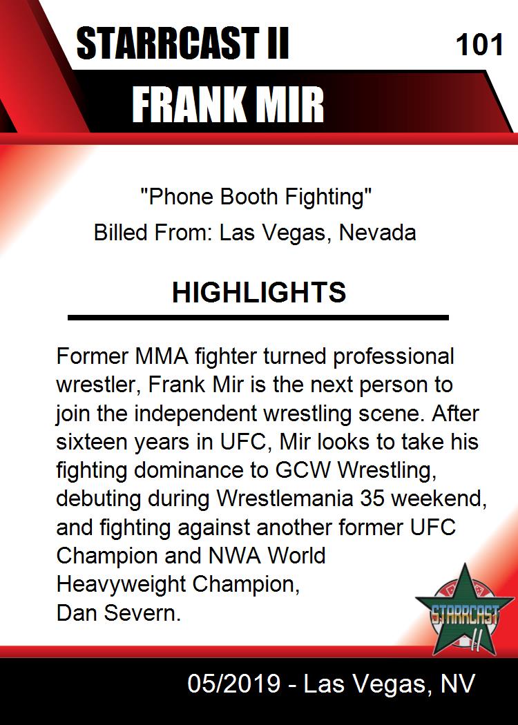 Frank MIR trading card PW Catalog