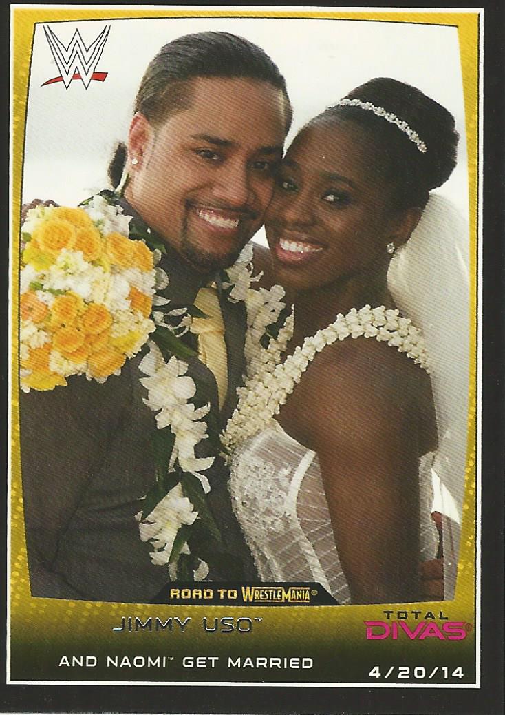 WWE Topps Road to Wrestlemania 2015 Naomi and Jimmy Uso #8