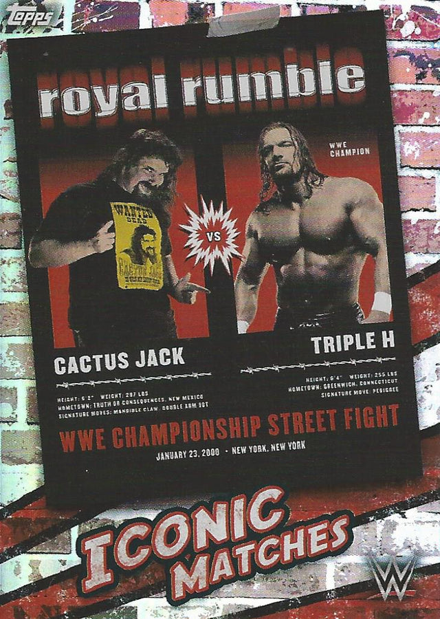 Topps WWE Superstars 2021 Cactus Jack vs Triple H MA6 trading card PW Catalog