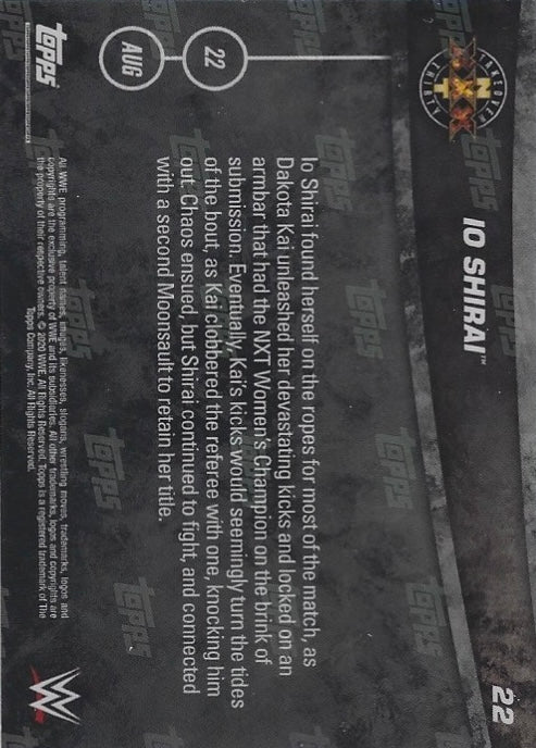 IO Shirai DEF. Dakota KAI to Retain the NXT Women’s Championship trading card PW Catalog