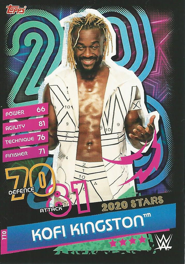 WWE Topps Slam Attax Reloaded 2020 Kofi Kingston T10 trading card PW Catalog