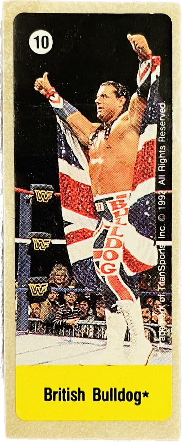 WWF Dunkin Bubble Gum Stickers (1992) No. 10 British Bulldog PW Catalog