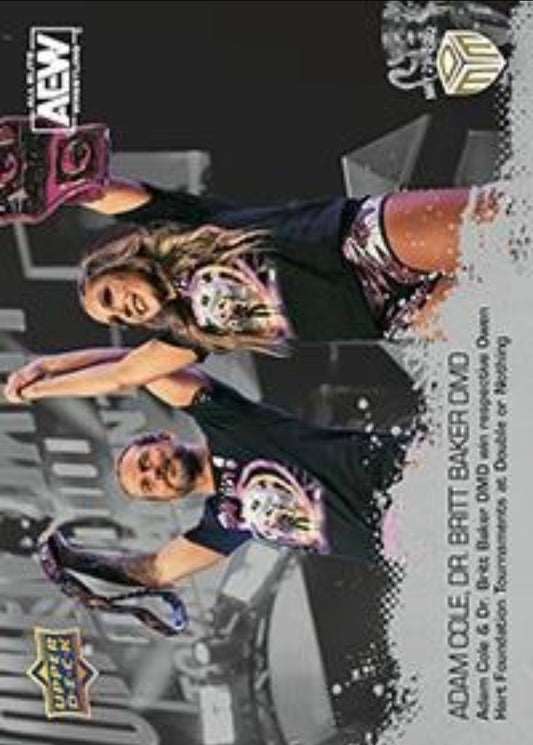 Adam Cole, DR. Britt Baker DMD – Adam Cole & DR. Britt Baker DMD Win Respective Owen Hart Foundation Tournaments at Double or Nothing trading card PW Catalog