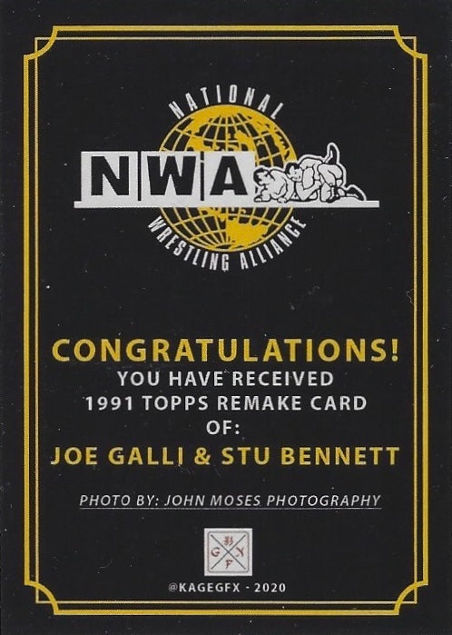 JOE Galli & STU Bennett trading card PW Catalog