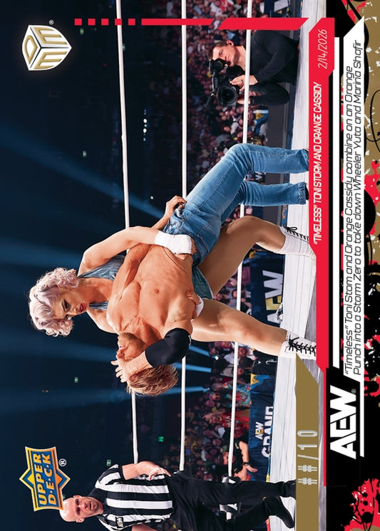 “Timeless” Toni Storm and Orange Cassidy – “Timeless” Toni Storm and Orange Cassisdy Combine on an Orange Punch Into a Storm Zero to Take Down Wheeler Yuta and Marina Shafir