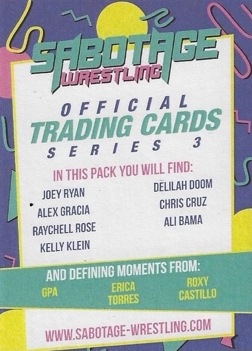 Sabotage Wrestling Official Trading Cards Series 3 / Checklist trading card PW Catalog