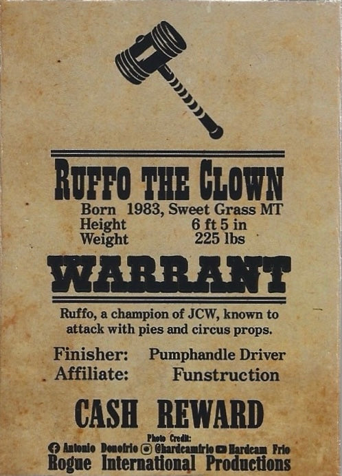 Ruffo the Clown trading card PW Catalog