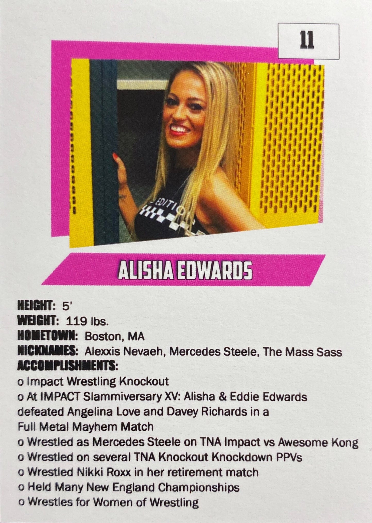 Alisha Edwards trading card PW Catalog