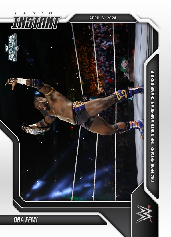 OBA Femi – OBA Femi Retains the North American Championship trading card PW Catalog
