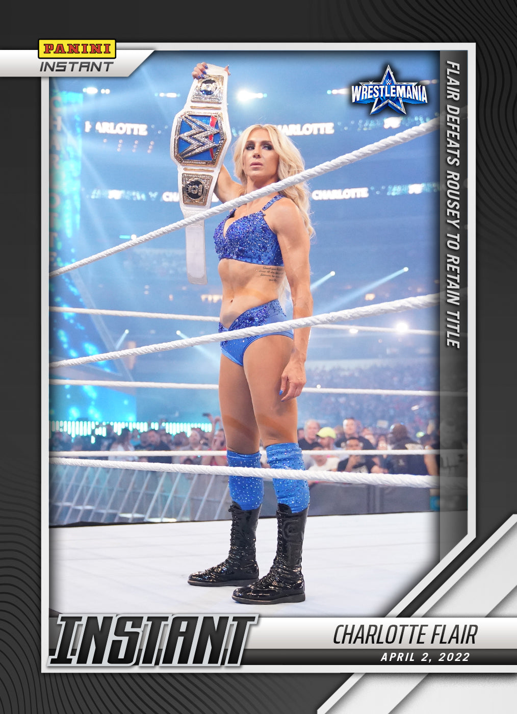 Charlotte Flair – Flair Defeats Rousey to Retain Title trading card PW Catalog