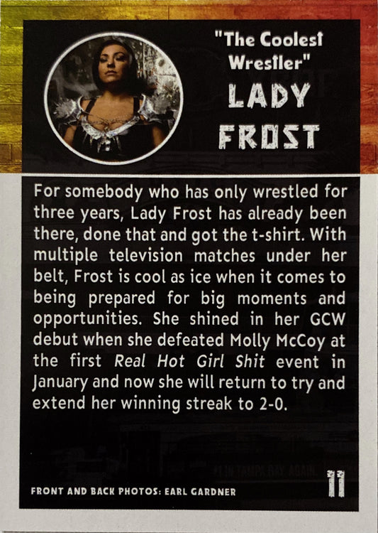 “The Coolest Wrestler” Lady Frost trading card PW Catalog