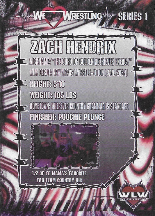 Zach Hendrix trading card PW Catalog