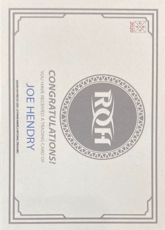 Ring of Honor – JOE Hendry trading card PW Catalog