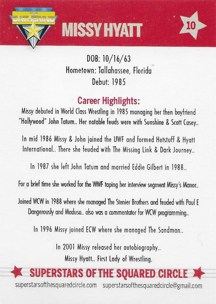 Missy Hyatt trading card PW Catalog