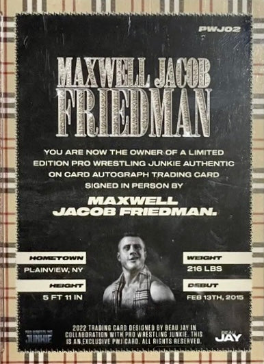 Maxwell Jacob Friedman trading card PW Catalog