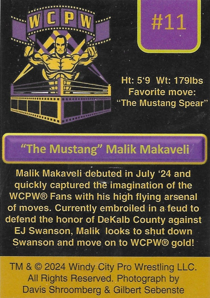“The Mustang” Malik Makaveli trading card PW Catalog