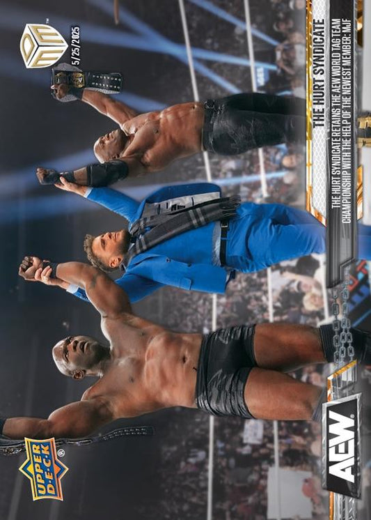 The Hurt Syndicate – the Hurt Syndicate Retains the AEW World TAG Team Championship With the Help of the Newest Member: MJF trading card PW Catalog
