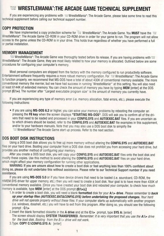 WWF WrestleMania The Arcade Game [DOS] PWcatalog