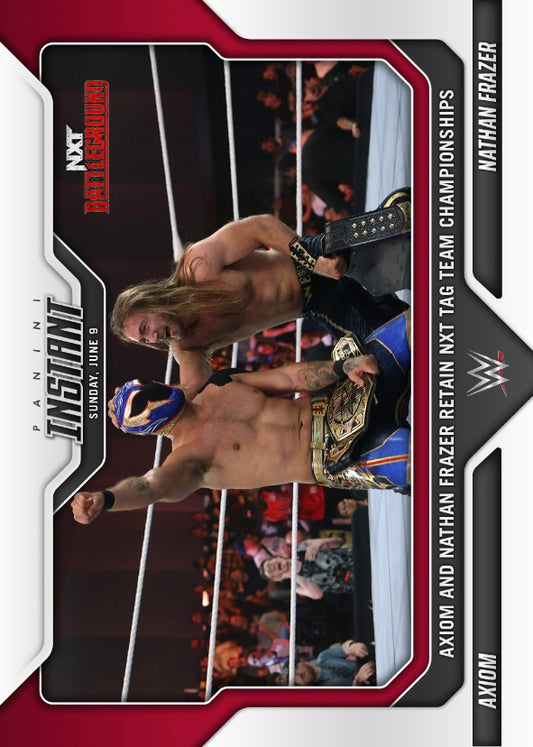 Axiom / Nathan Frazer – Axiom and Nathan Frazer Retain NXT TAG Team Championships trading card PW Catalog