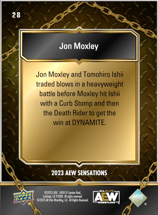 6/28/23 – JON Moxley – JON Moxley Outlasts Tomohiro Ishii trading card PW Catalog