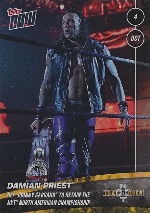 Damain Priest DEF. Johnny Gargano to Retain the NXT North American Championship trading card PW Catalog