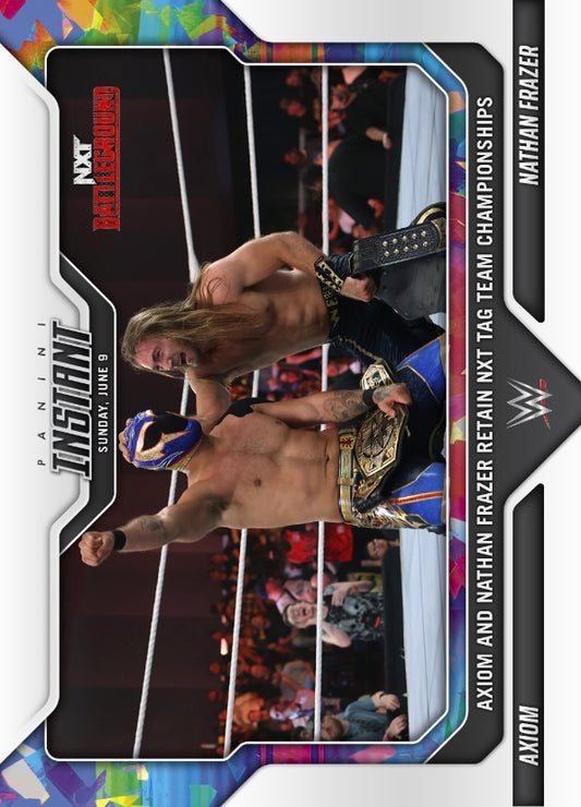 Axiom / Nathan Frazer – Axiom and Nathan Frazer Retain NXT TAG Team Championships trading card PW Catalog