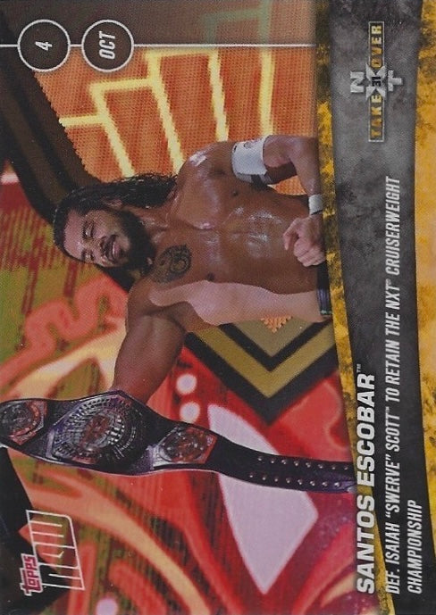 Santos Escobar DEF. Isaiah “Swerve” Scott to Retain the NXT Cruiserweight Championship trading card PW Catalog