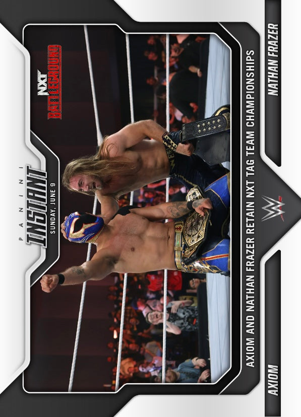 Axiom / Nathan Frazer – Axiom and Nathan Frazer Retain NXT TAG Team Championships trading card PW Catalog