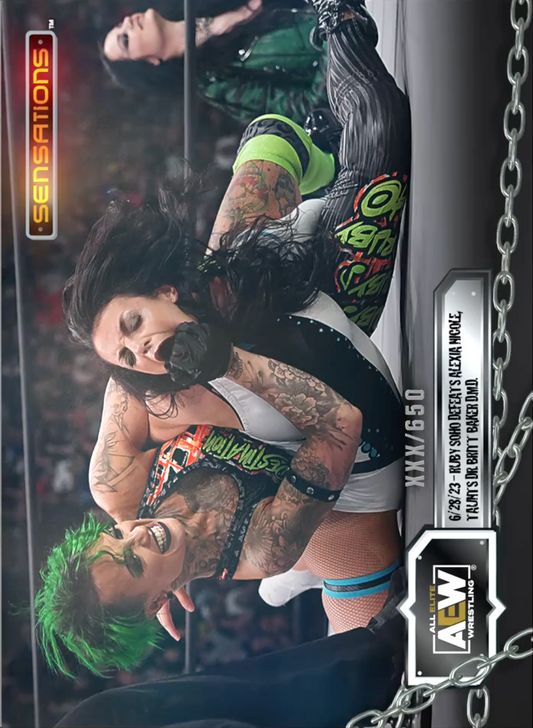6/28/23 – Ruby Soho – Ruby Soho Defeats Alexia Nicole, Taunts DR. Britt Baker D.M.D. trading card PW Catalog