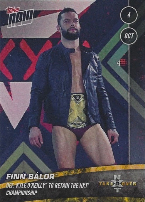 Finn Balor DEF. Kyle O’reilly to Retain the NXT Championship trading card PW Catalog