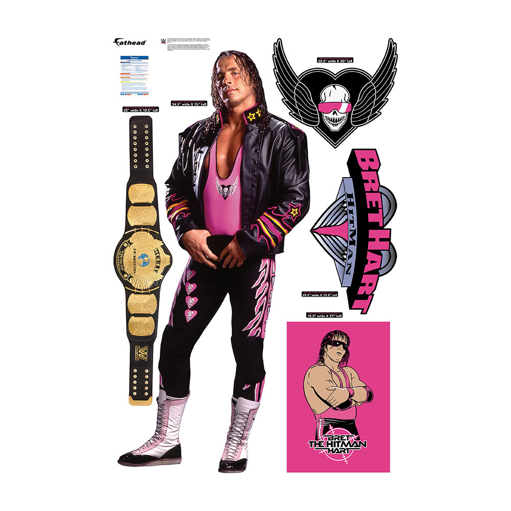 Bret Hart Fathead 5-Piece Wall Decals