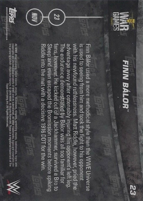 Finn Bálor DEF. Matt Riddle trading card PW Catalog