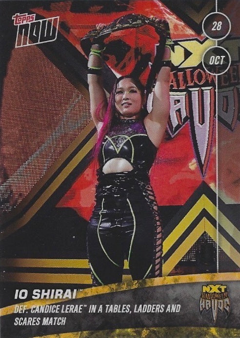 IO Shirai DEF. Candice Lerae in a Tables, Ladders and Scares Match trading card PW Catalog