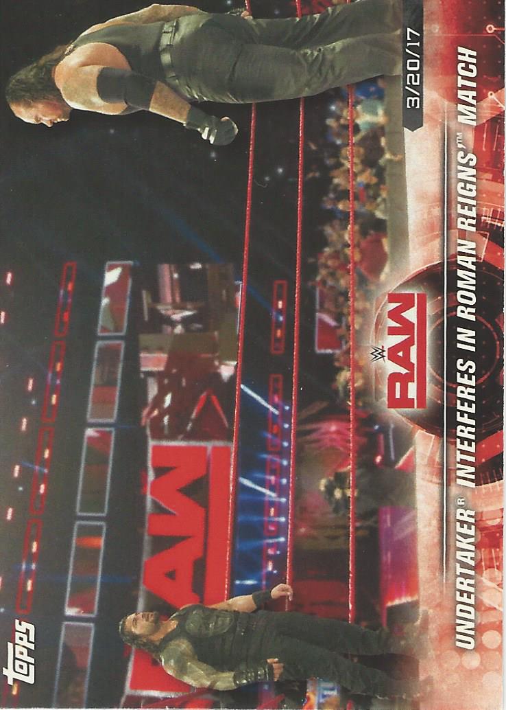 WWE Topps Road to Wrestlemania 2018 Undertaker and Roman Reigns #19