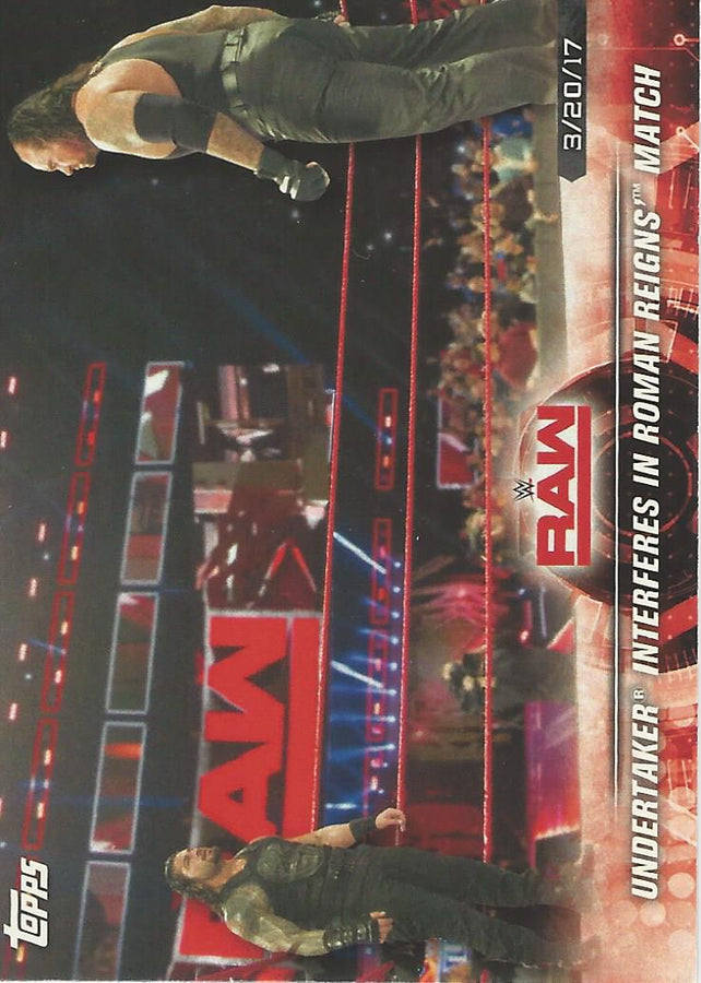 WWE Topps Road to Wrestlemania 2018 Undertaker and Roman Reigns #19