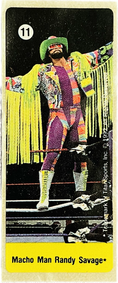 WWF Dunkin Bubble Gum Stickers (1992) No. 11 Macho Man Randy Savage PW Catalog