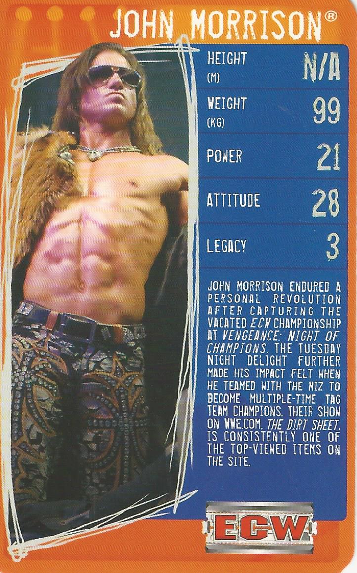 WWE Top Trumps Specials 2009 John Morrison trading card PW Catalog