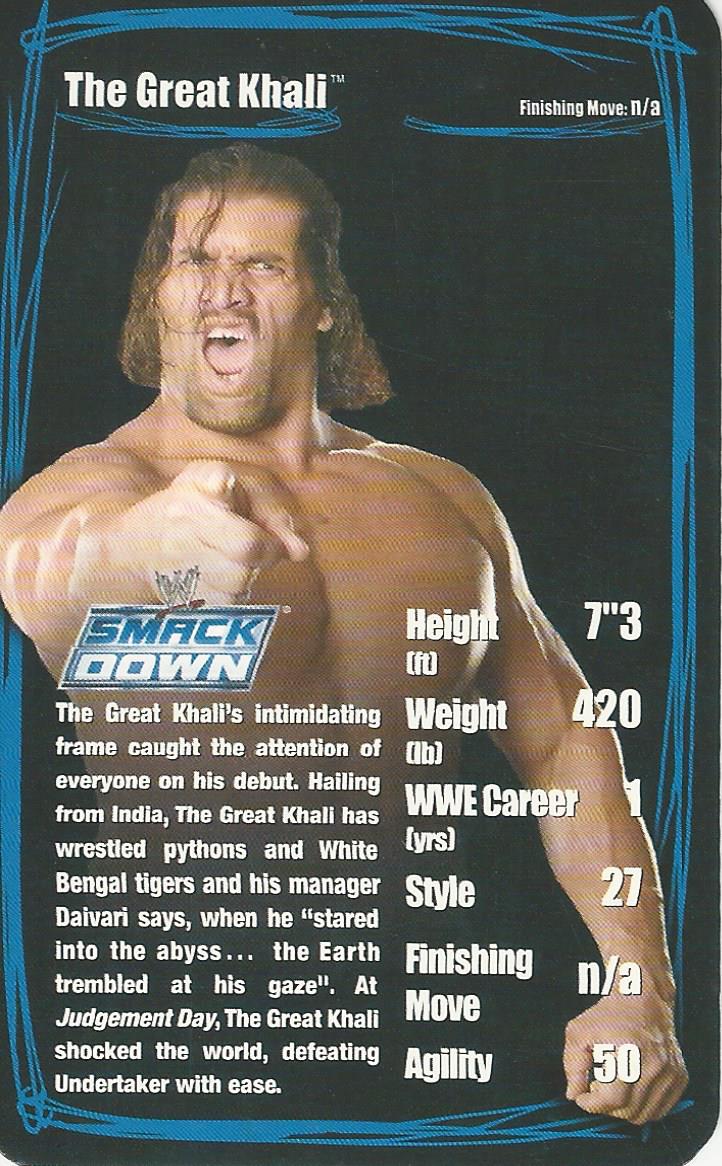 WWE Top Trumps 2006 Superstars 2 The Great Khali trading card PW Catalog