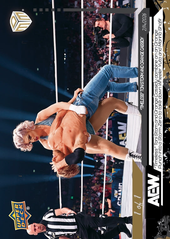 “Timeless” Toni Storm and Orange Cassidy – “Timeless” Toni Storm and Orange Cassisdy Combine on an Orange Punch Into a Storm Zero to Take Down Wheeler Yuta and Marina Shafir