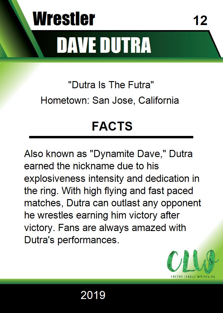 Dave Dutra trading card PW Catalog