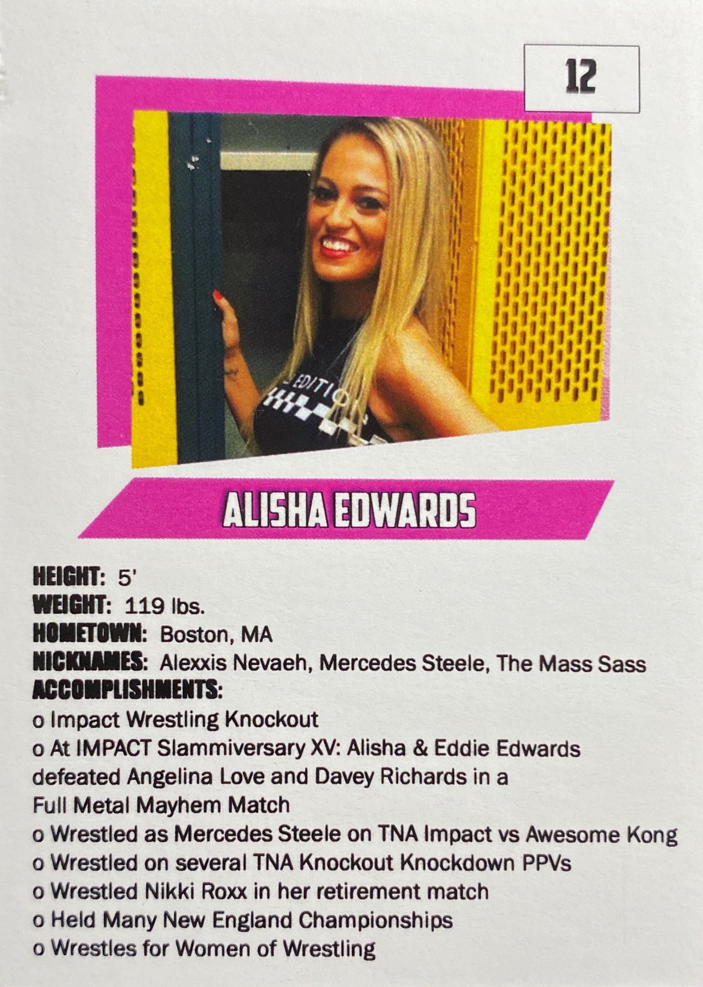 Alisha Edwards trading card PW Catalog