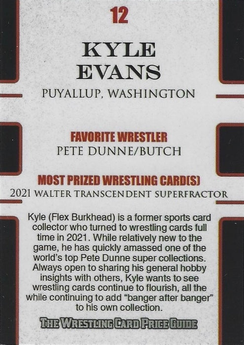Kyle Evans “Flex Burkhead” trading card PW Catalog